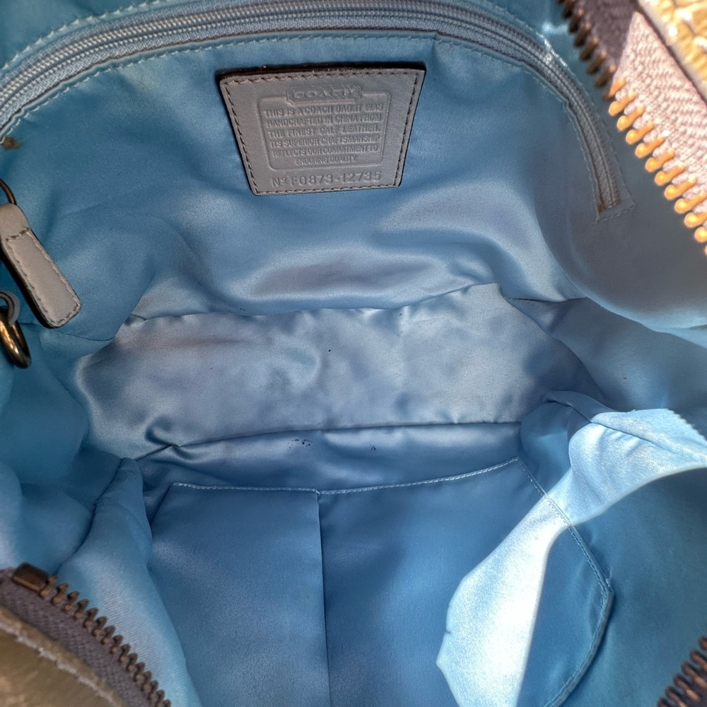 Coach Zoe Hobo Olive Green Patent Leather - Picture 11 of 14